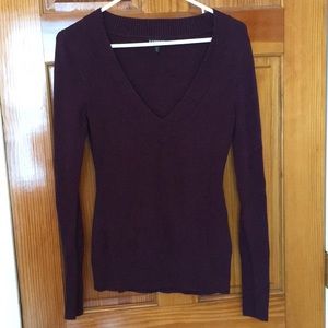 Express Wine V-neck Sweater - Medium